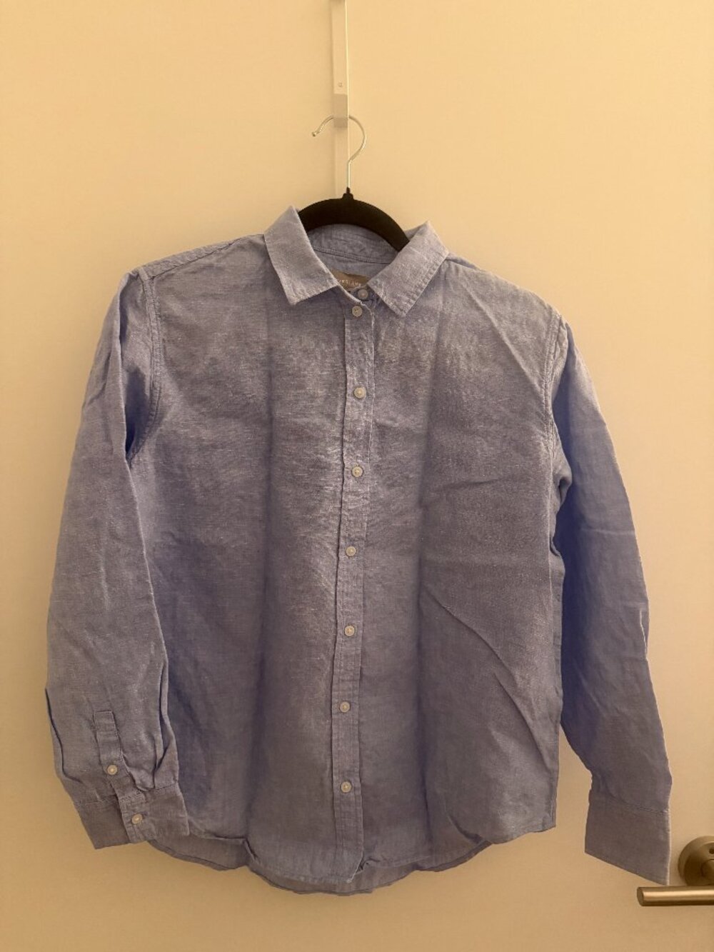 Everlane 100% Linen Light Blue Button Up Shirt Size 4